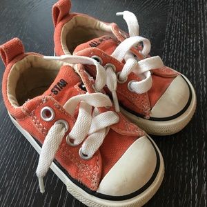 Orange toddler Converse chucks